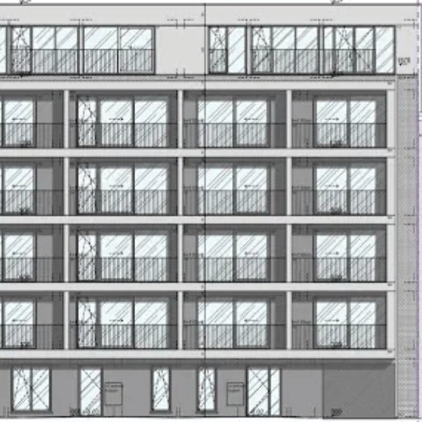 Projectgrond vergund voor 39 appartementen en 54 autostaanplaatsen