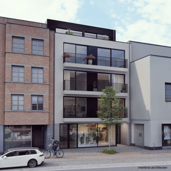 Vergunt project in Brasschaat met 7 appartementen en 1 handelsruimte verkocht